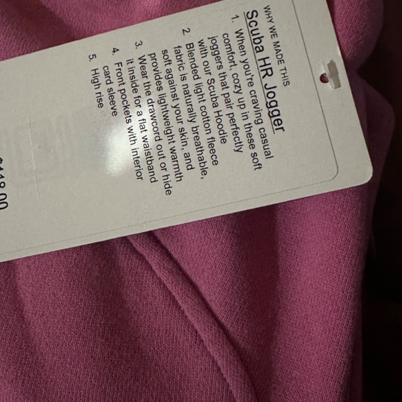 New Lululemon Pink Blossom Scuba Jogger - Picture 7 of 8